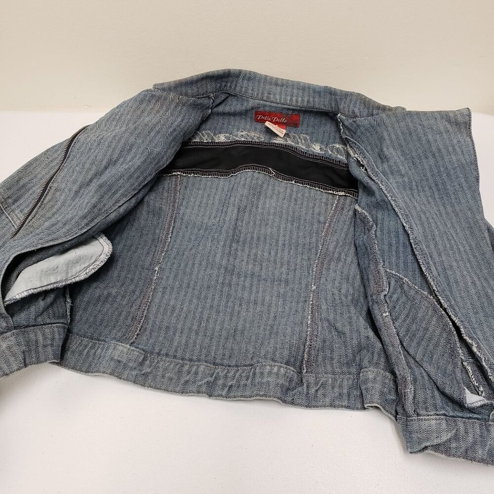 Pelle Pelle Womens Zip Denim Moto  Jacket Size Medium - Picture 5 of 11